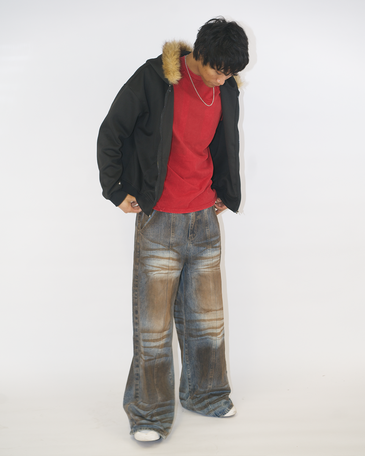 BLACK FUR HOODIE