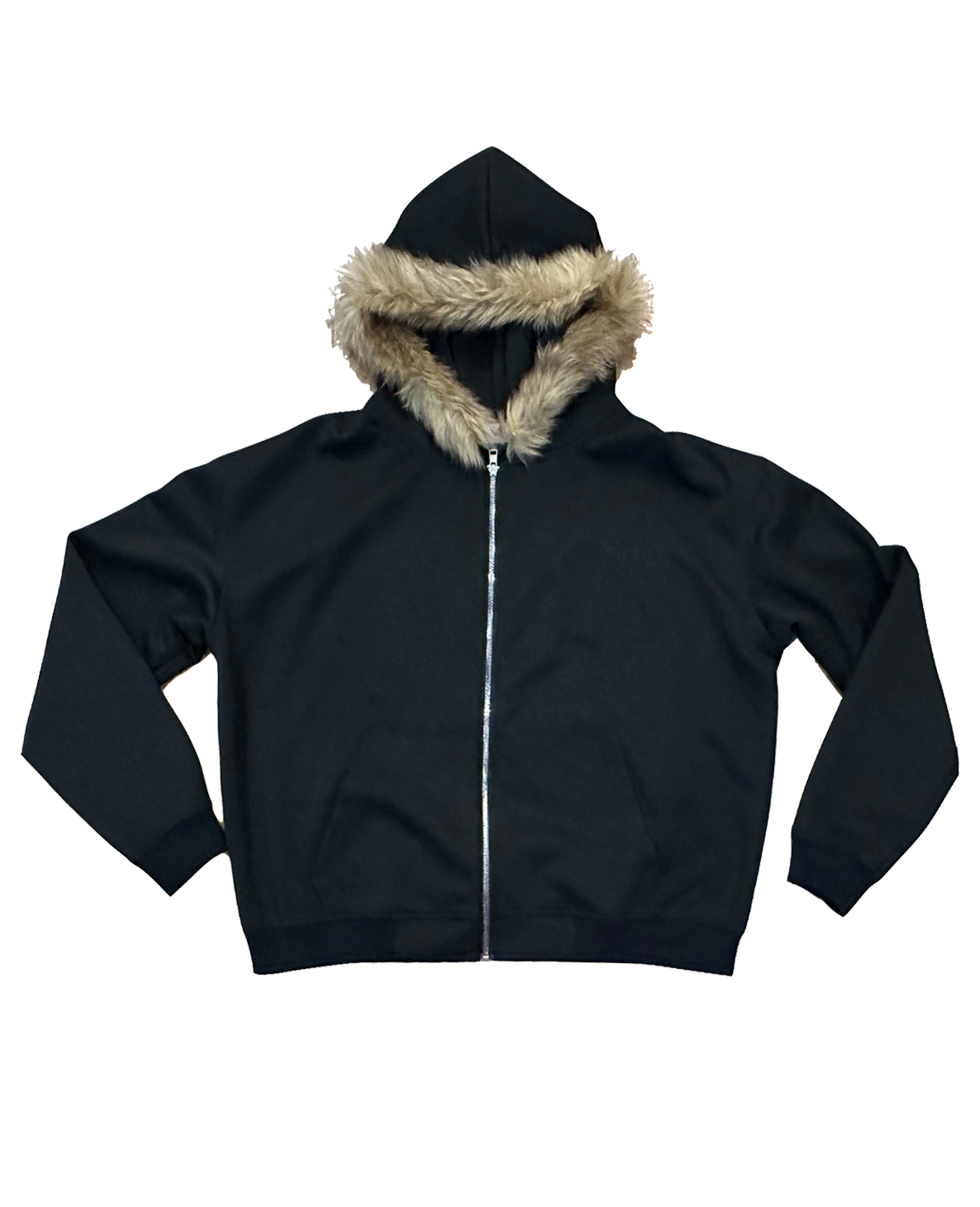 BLACK FUR HOODIE