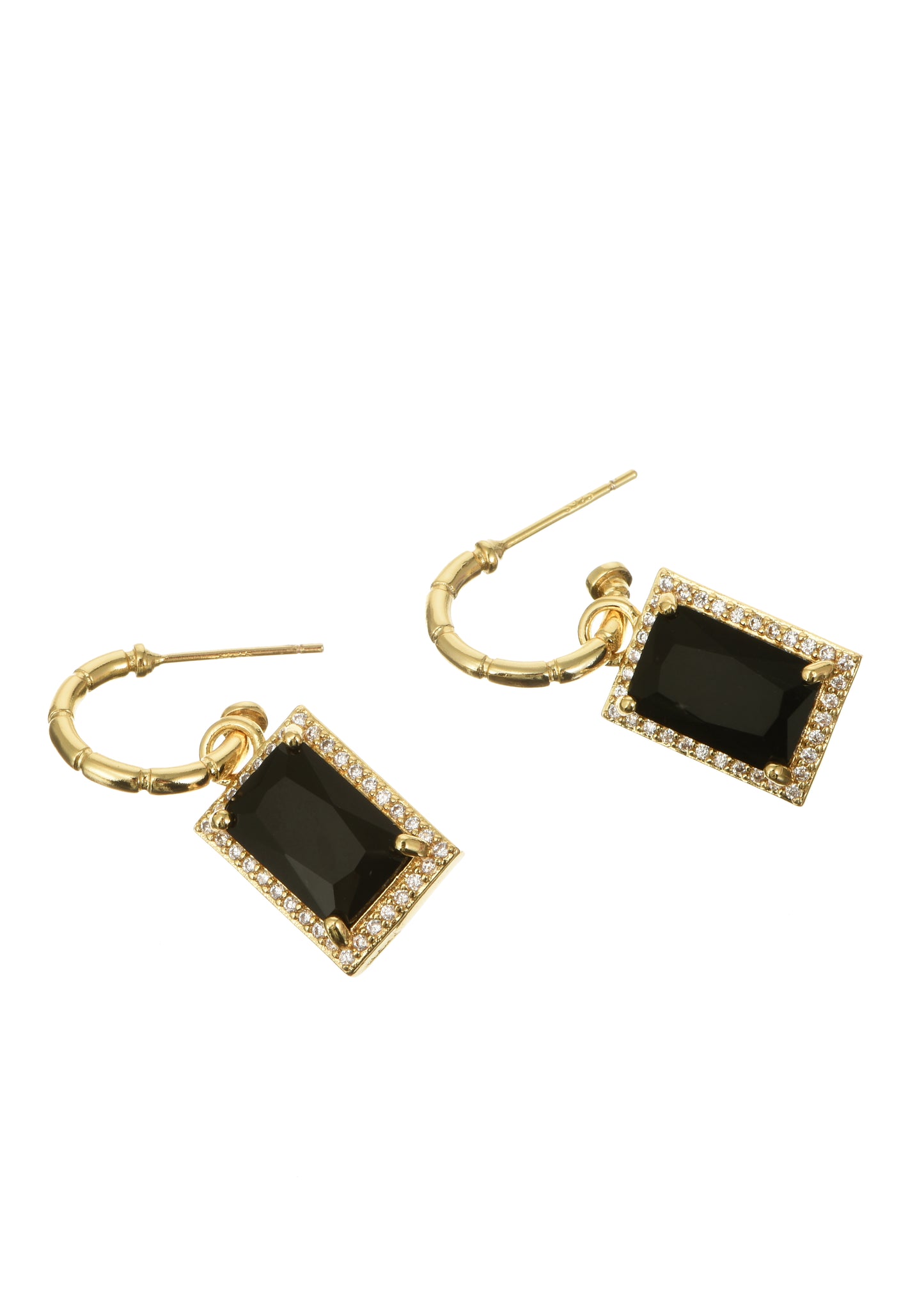 BLACK SQUARE DIAMOND EARRINGS