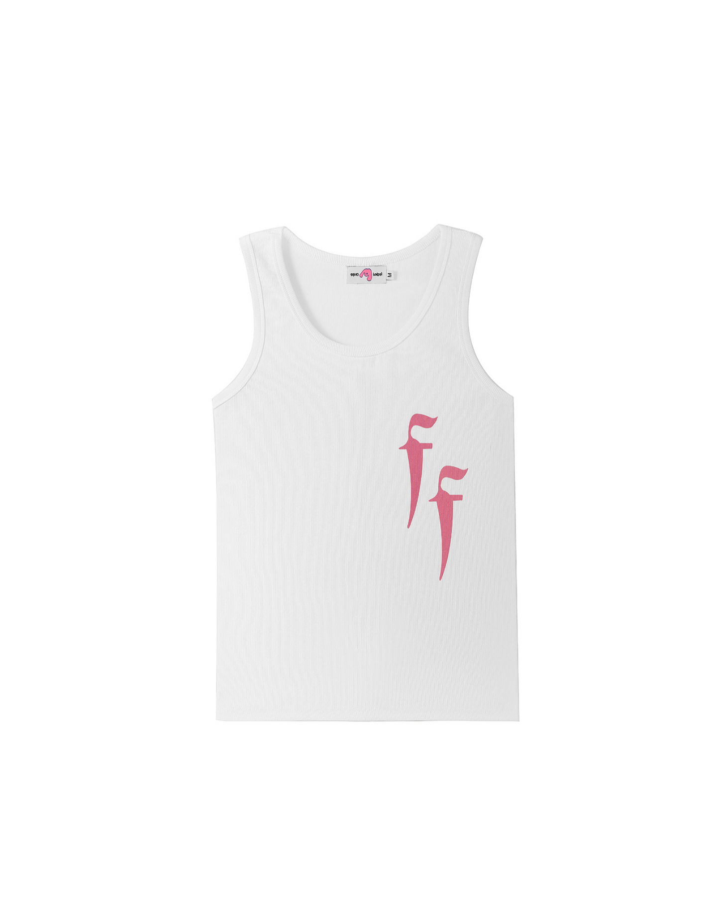 F LOGO WHITE TANK TOP