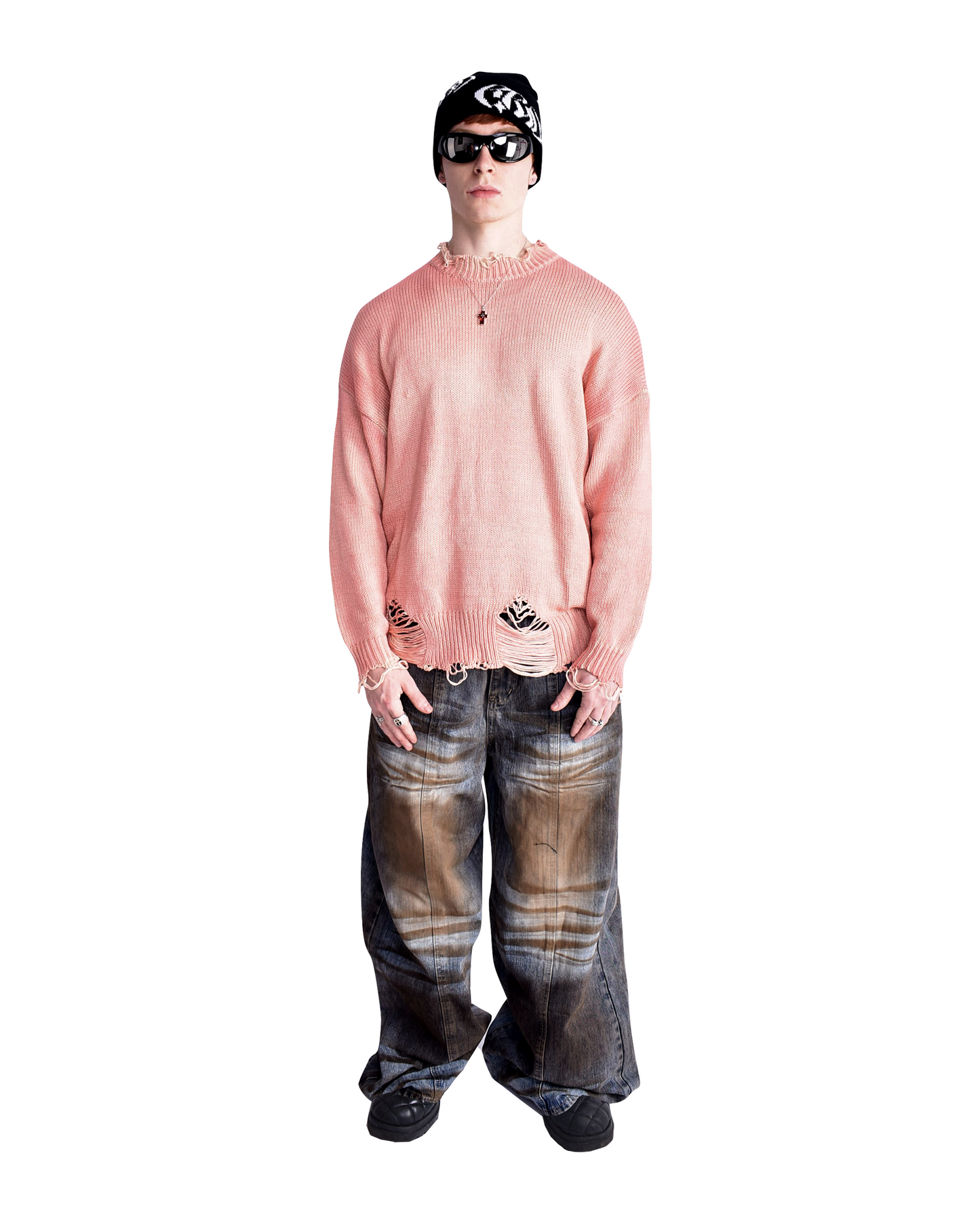 PINK DECAYED SWEATER