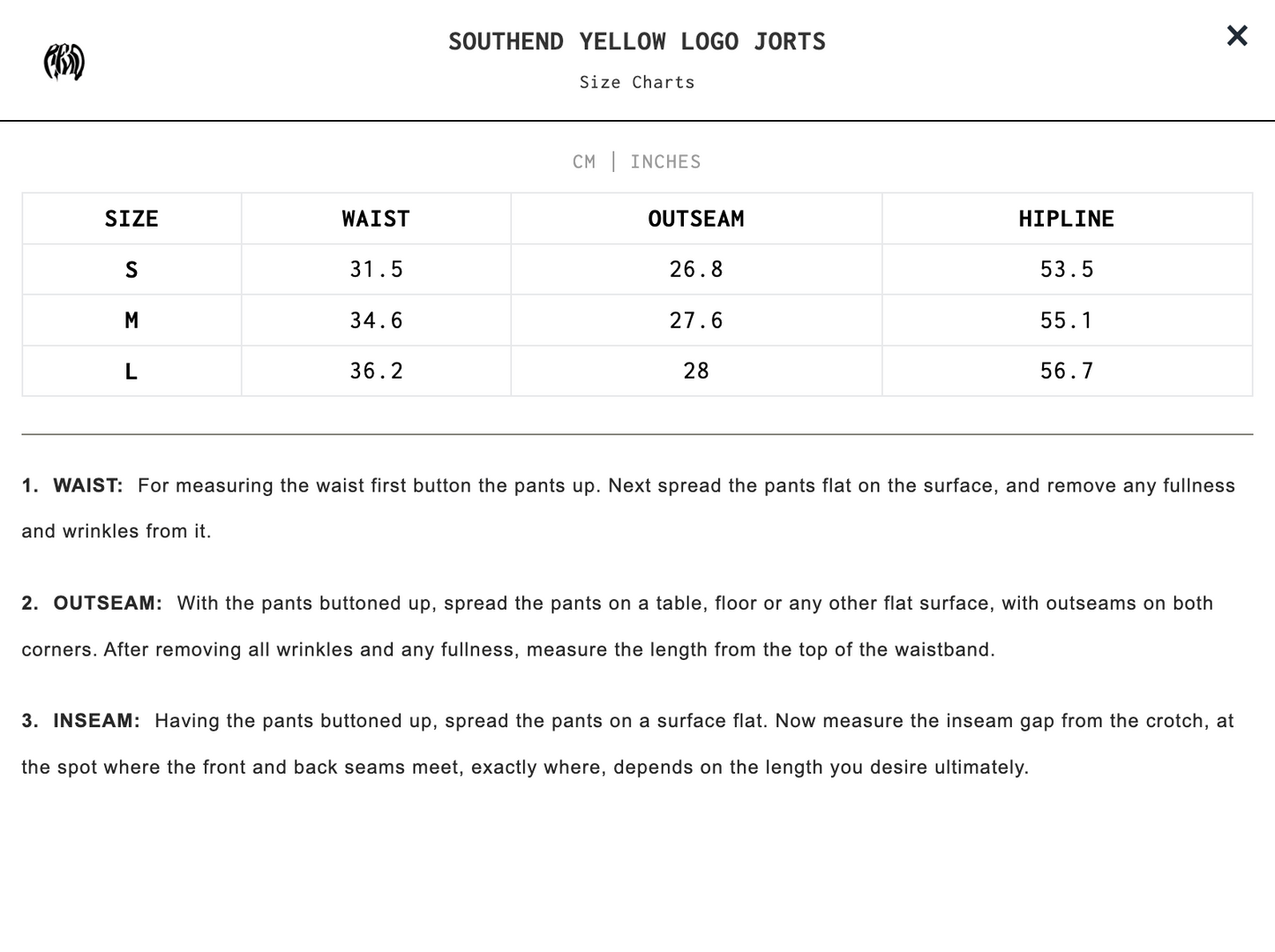 SOUTHEND YELLOW LOGO JORTS